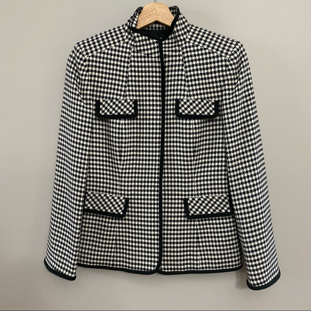 Tahari Houndstooth Blazer